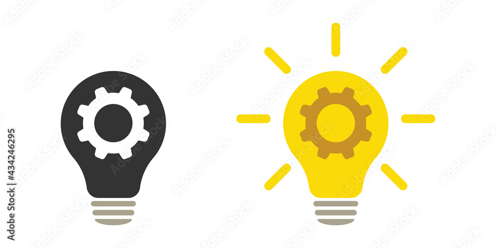 Lamp and Cogwheel - An innovative lamp and gear. Web design. Lamp and Cogwheel - An innovative lamp and gear. Web design.
