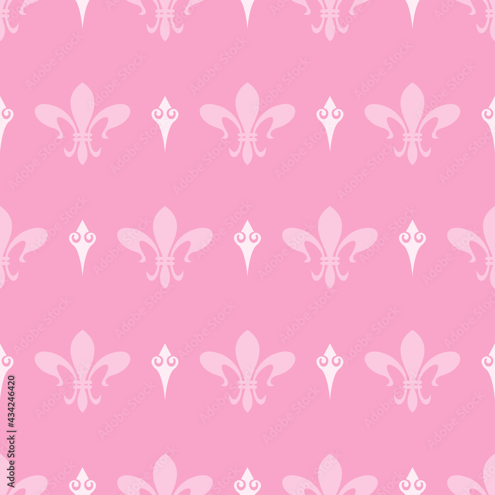 seamless pattern with pink floral elements