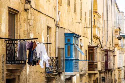 Balconies and window boxes on the island of Malta, Europe © wayne