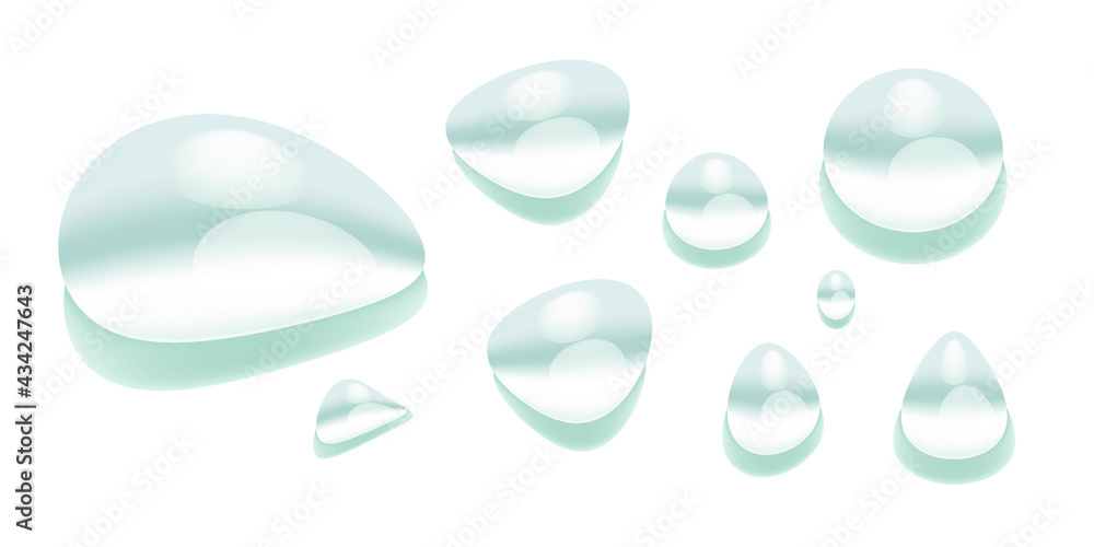 Water Droplets With Gradient On White Background. Vector EPS10 Water Droplets With Gradient On White Background. Vector EPS10