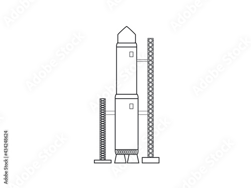 Vector illustration of Rocket, theme background, greeting card, banner, social media post