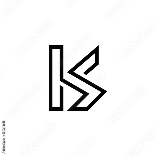 k s ks sk initial logo design vector template