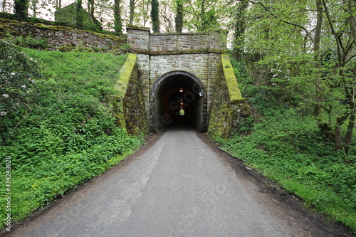 Old stone road tunnel in North Derbyshire, U.K..