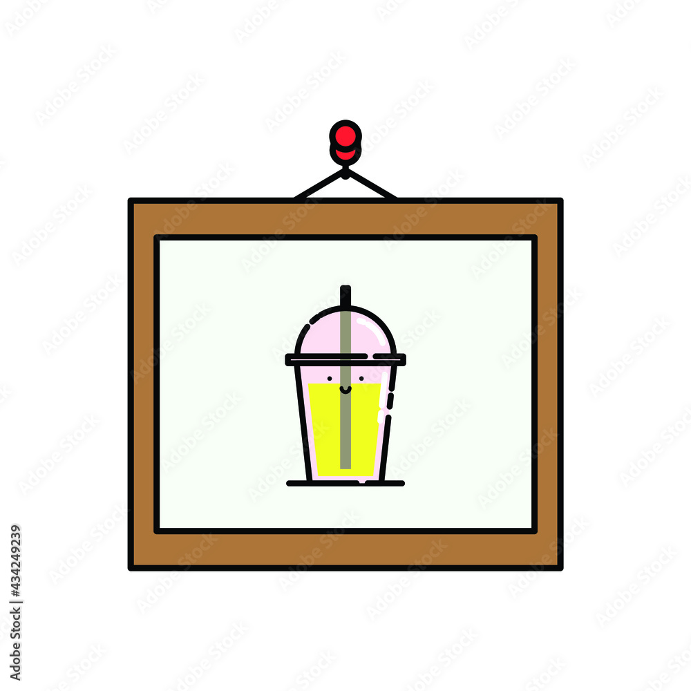 custom made wallpaper toronto digitalFrame of softdrink Illustration. modern simple vector icon, flat graphic symbol in trendy flat design style. wallpaper. lockscreen. pattern. frame, background, backdrop, sign, logo.