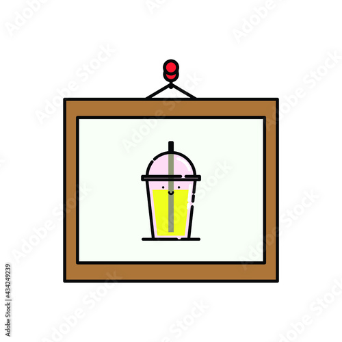 Wallpaper Mural Frame of softdrink Illustration. modern simple vector icon, flat graphic symbol in trendy flat design style. wallpaper. lockscreen. pattern. frame, background, backdrop, sign, logo. Torontodigital.ca