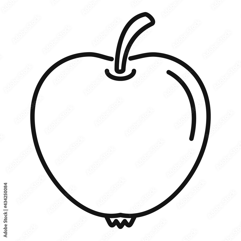 Eco apple icon, outline style Eco apple icon, outline style
