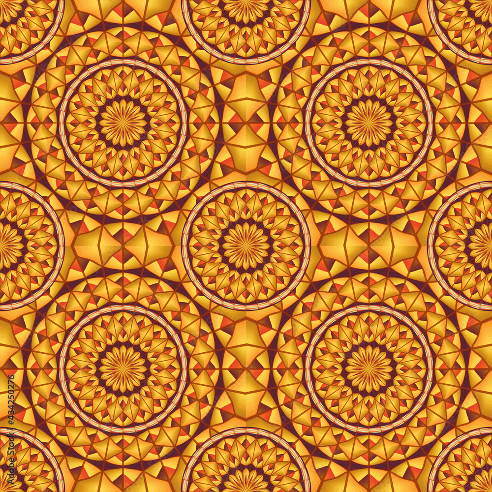 Golden mandalas pattern