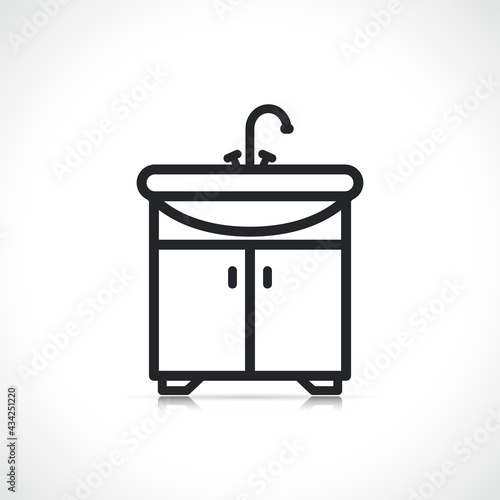 washbasin on vanity unit icon