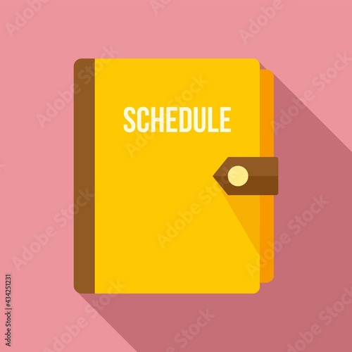 Syllabus schedule notebook icon, flat style