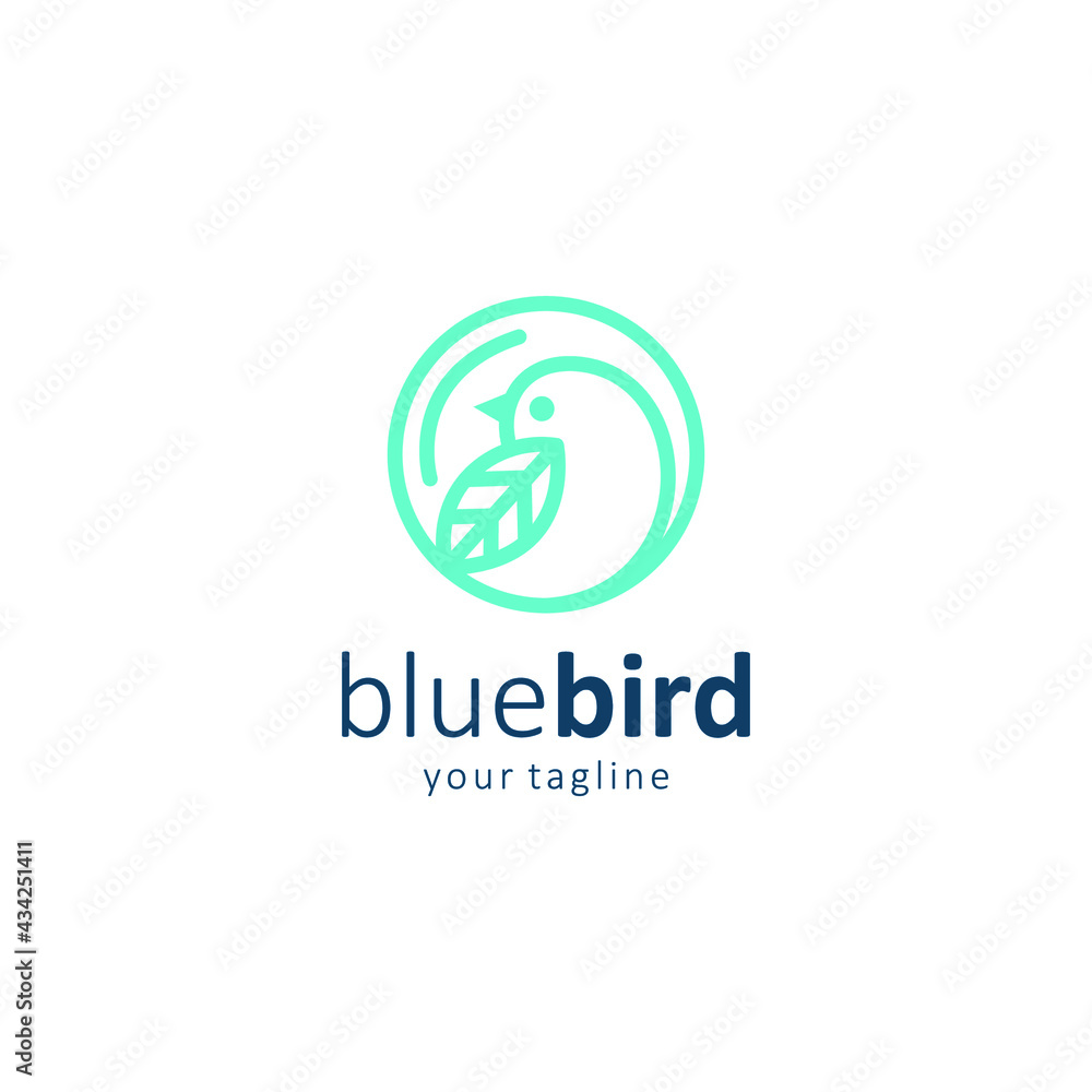 Blue Bird Logo Simple Design