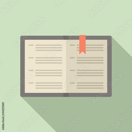 Syllabus instruction book icon, flat style