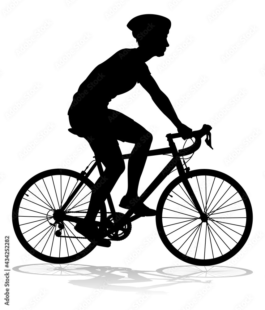 Fototapeta premium Bike and Bicyclist Silhouette