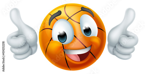Basketball Ball Emoticon Fa...