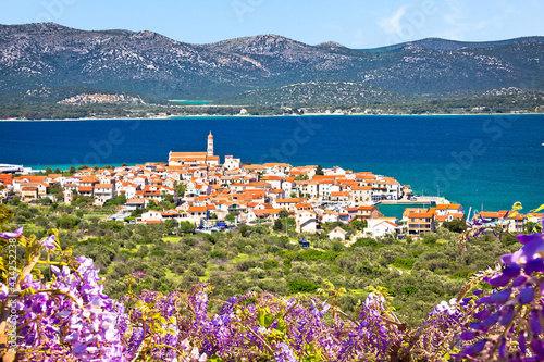 Historic town of Betina skyline view, island of Murter