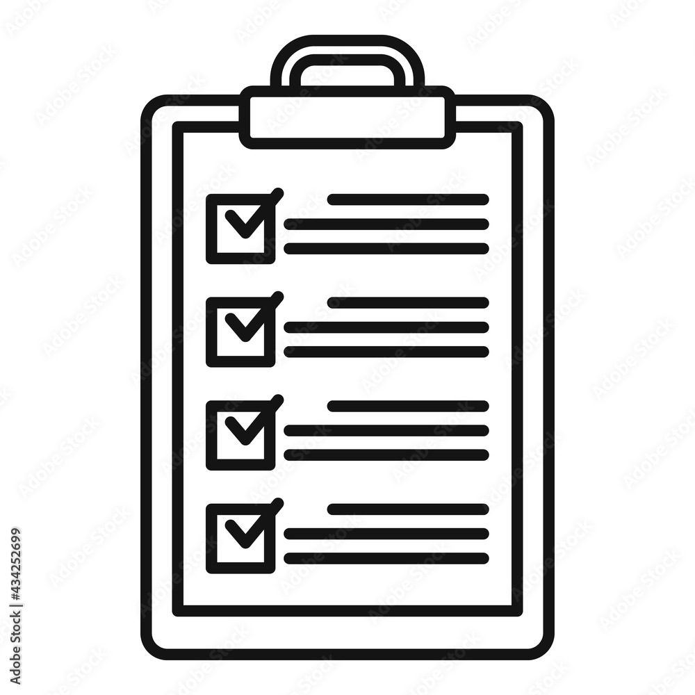 Syllabus to do list icon, outline style Syllabus to do list icon, outline style