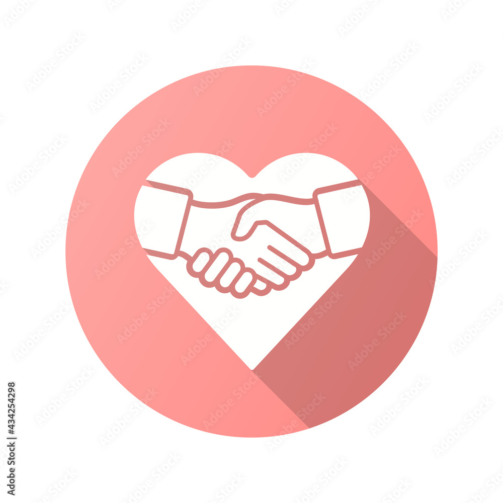 Obraz premium Charity icon with long shadow for graphic and web design.