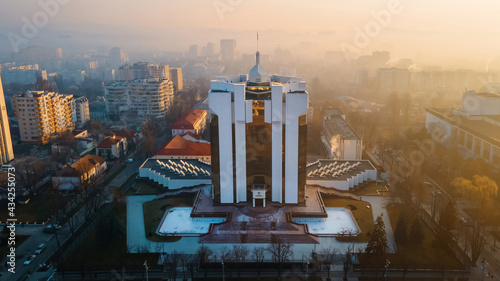 Fotografie The Presidency building at sunrise in Chisinau, Moldova