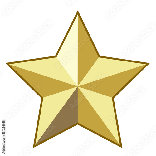 Gold star icon isolated on white background. 