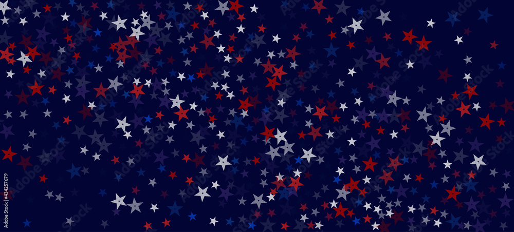 National American Stars Vector Background. USA Labor President's 4th of July Veteran's Memorial Independence 11th of November Day
