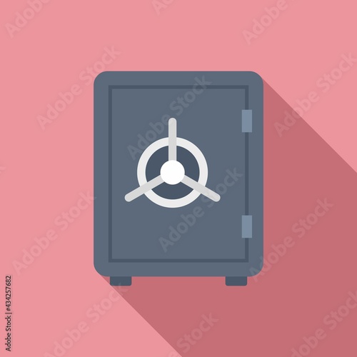 Home money safe icon, flat style