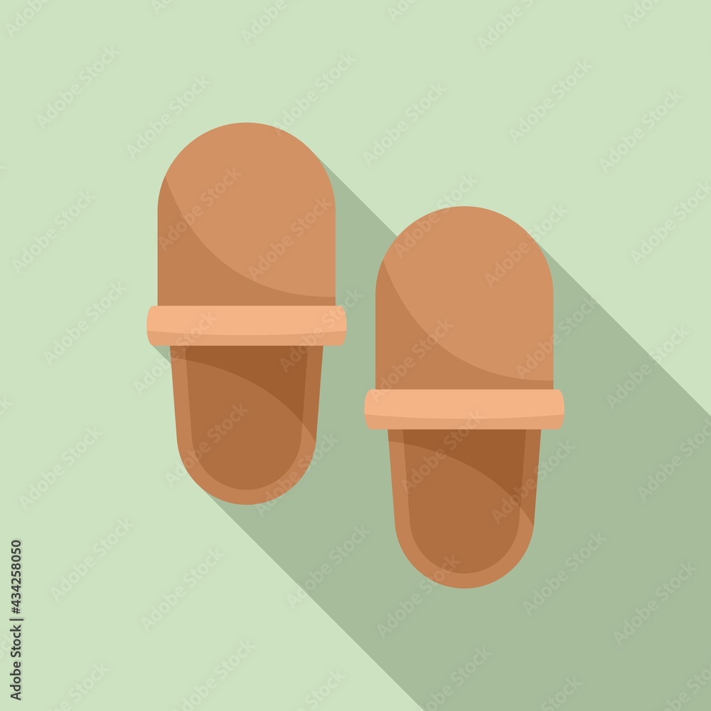 Retirement slippers icon, flat style Retirement slippers icon, flat style