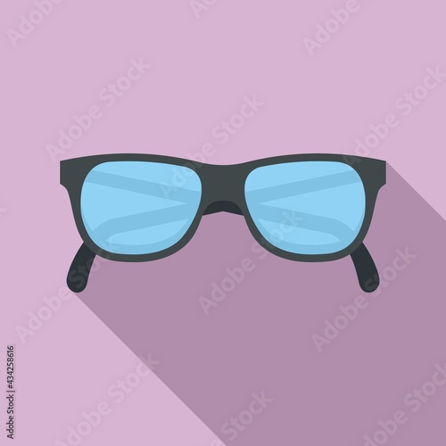 Granpa eyeglasses icon, flat style