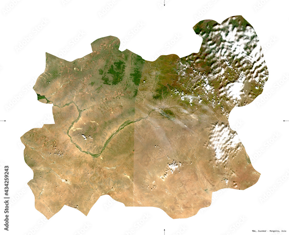 Tov, Mongolia - isolated. Sentinel-2 satellite Tov, Mongolia - isolated. Sentinel-2 satellite