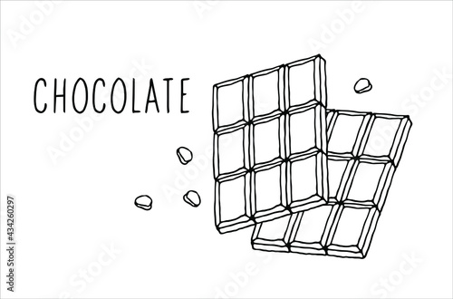 Chocolate bar. Isolated vector on a white background.