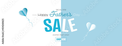 Happy Father's Day sale banner. Modern minimal design for Sales. Flat vector illustration.	