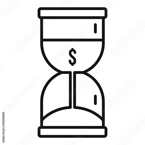 Compensation hourglass icon, outline style