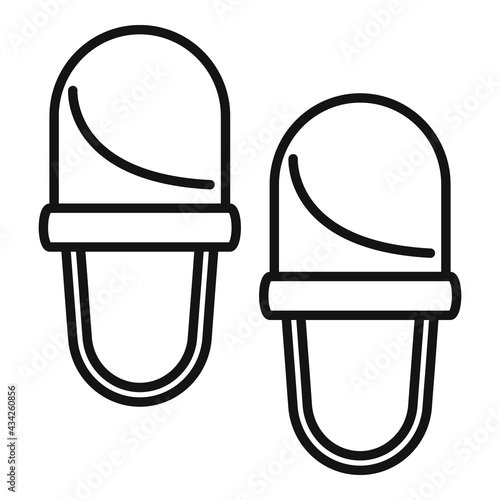 Retirement slippers icon, outline style