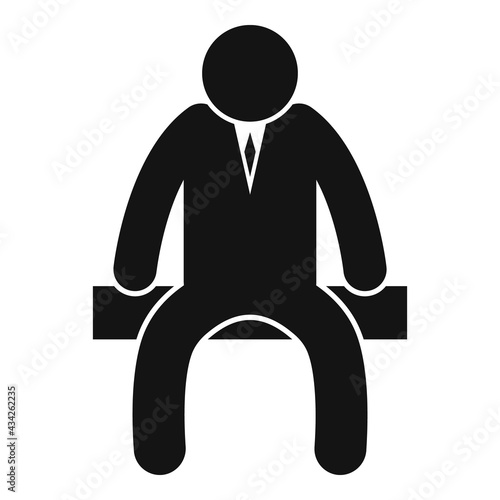 Fired jobless man icon, simple style