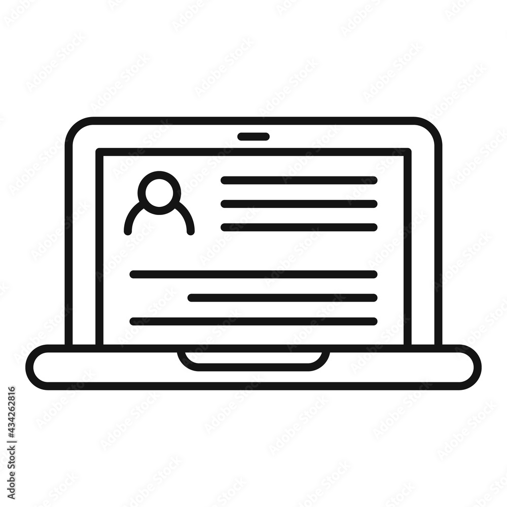 Online allowance icon, outline style Online allowance icon, outline style