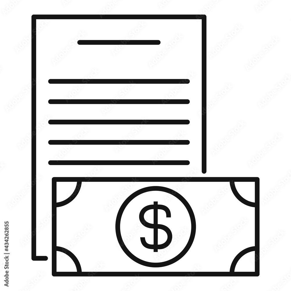 Money allowance icon, outline style Money allowance icon, outline style