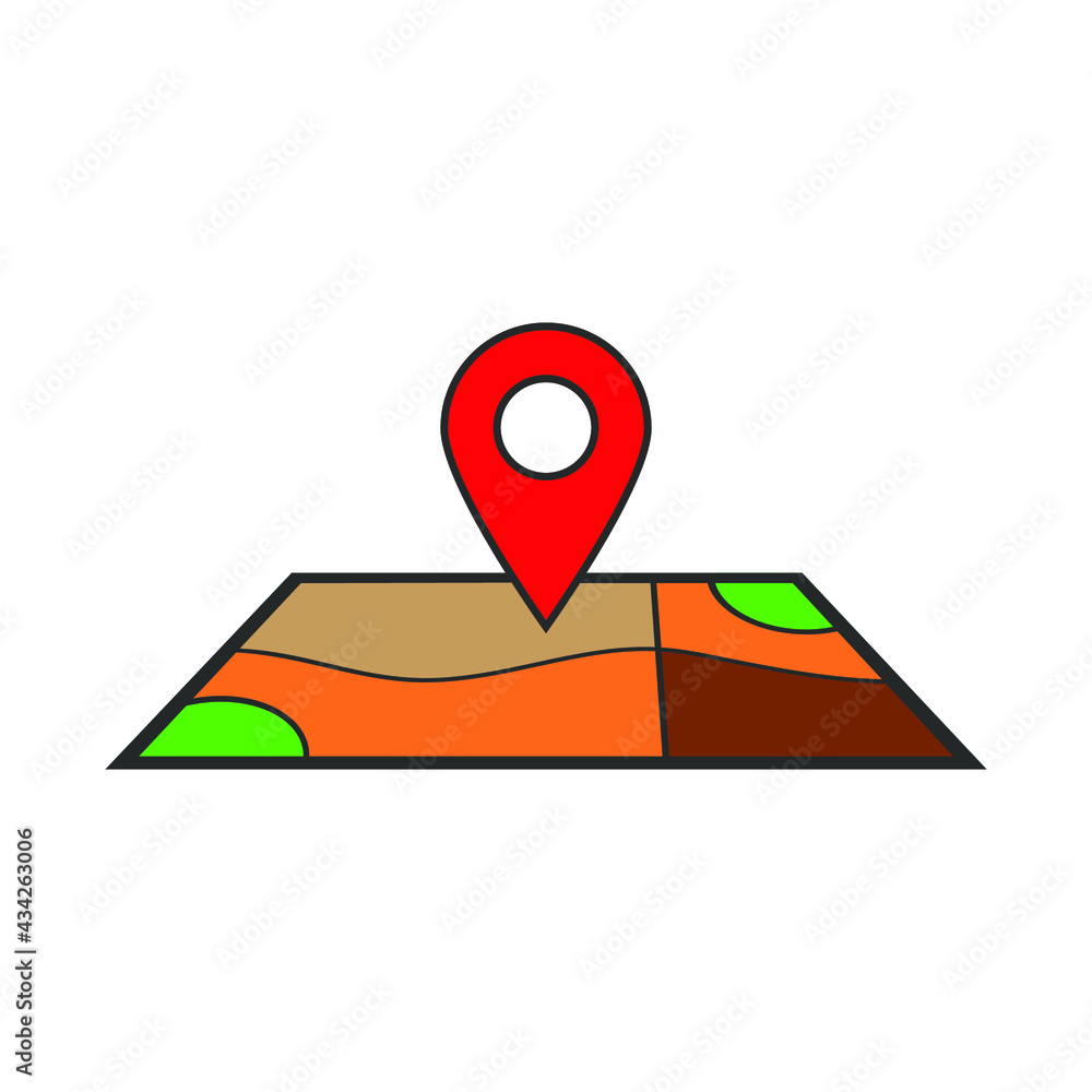 Vector map location icon isolated on white Vector map location icon isolated on white