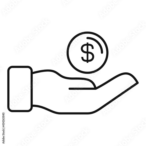 Care money icon, outline style