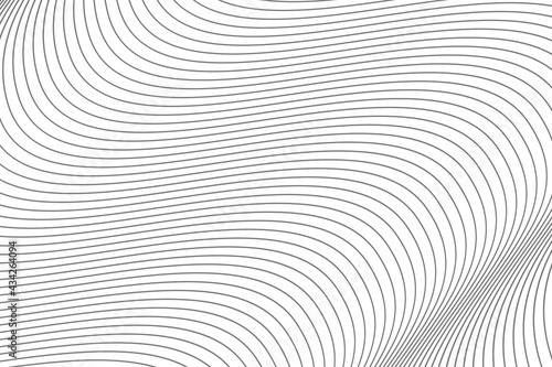 Abstract background with curved wavy lines. Vector illustration for design. Wave