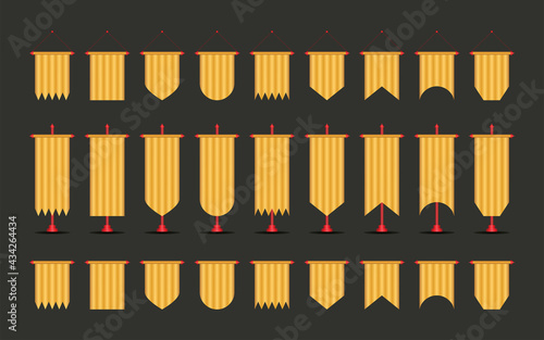 Gold pennant flags collection