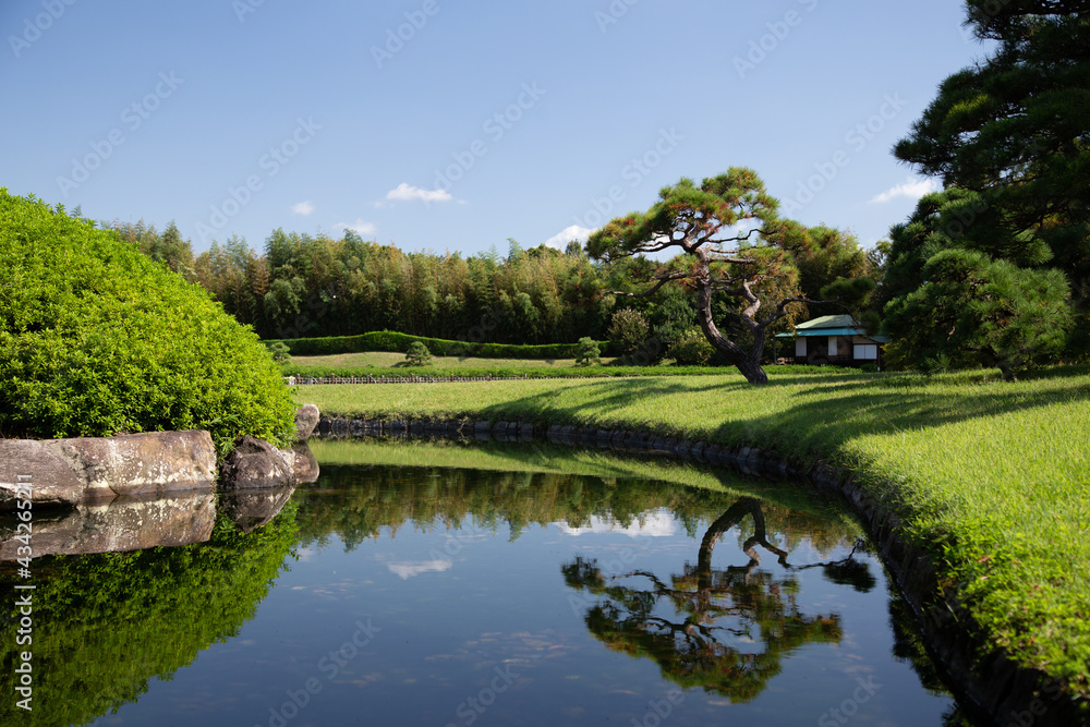 pond in the park Okayama, Japan