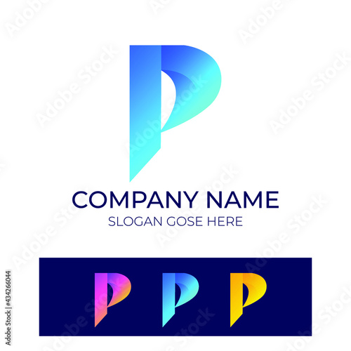 Modern abstract P letter mark logo । p letter icon