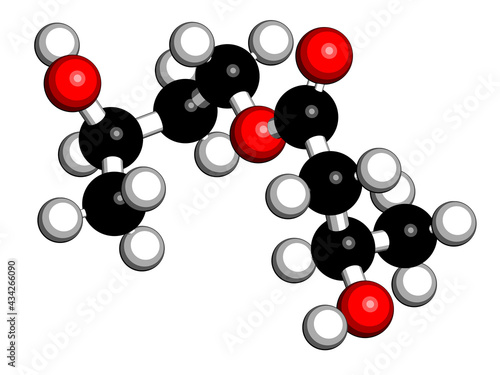 Ketone ester molecule. Present in drinks to induce ketosis. 3D rendering.