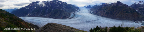 Panoramatic photo of Salmon Glacier in Canada