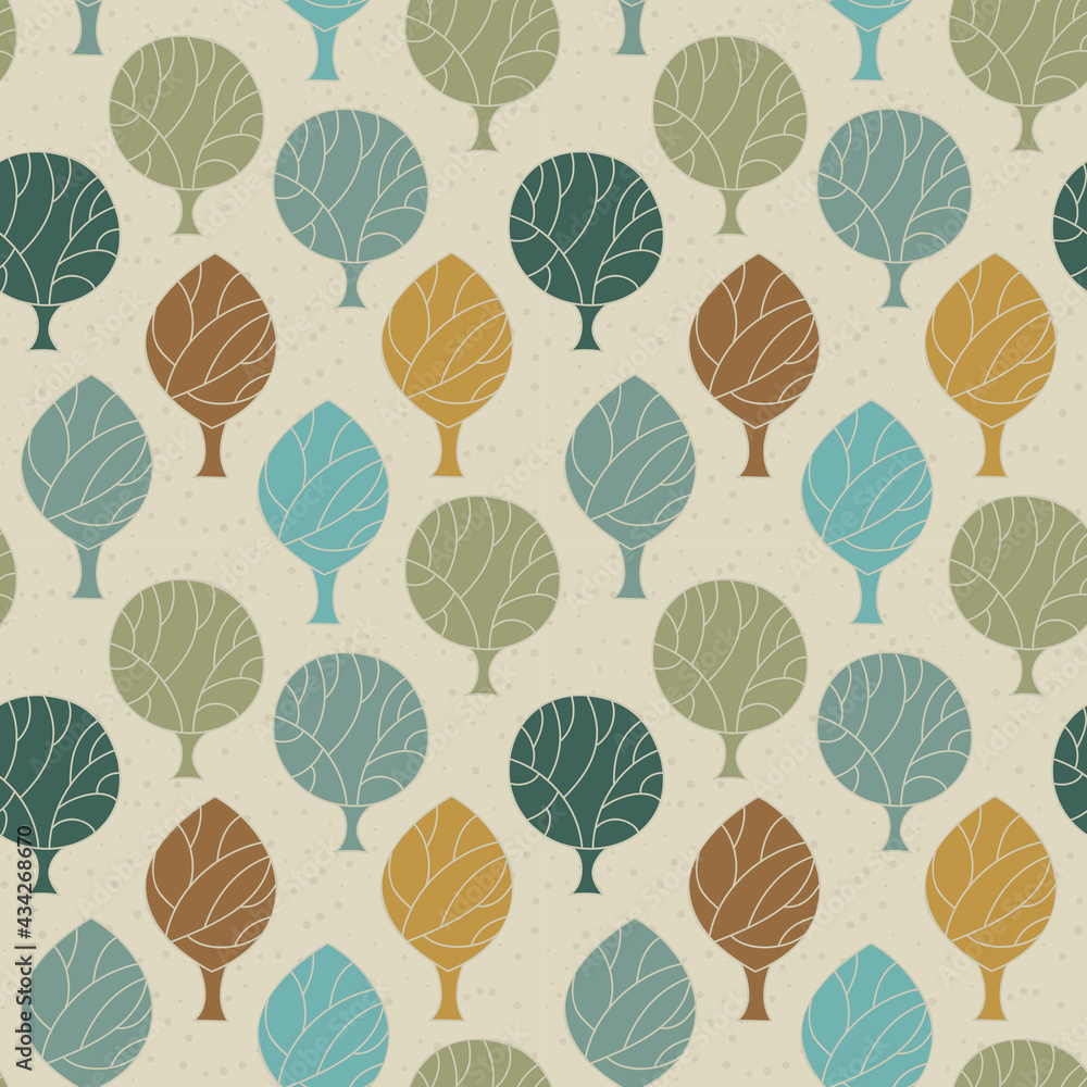 Seamless pattern of trees. Botanical bright and stylish background. Seamless pattern of trees. Botanical bright and stylish background.