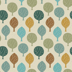 Store enrouleur  Seamless pattern of trees. Botanical bright and stylish background.  © Anastasia Autumn