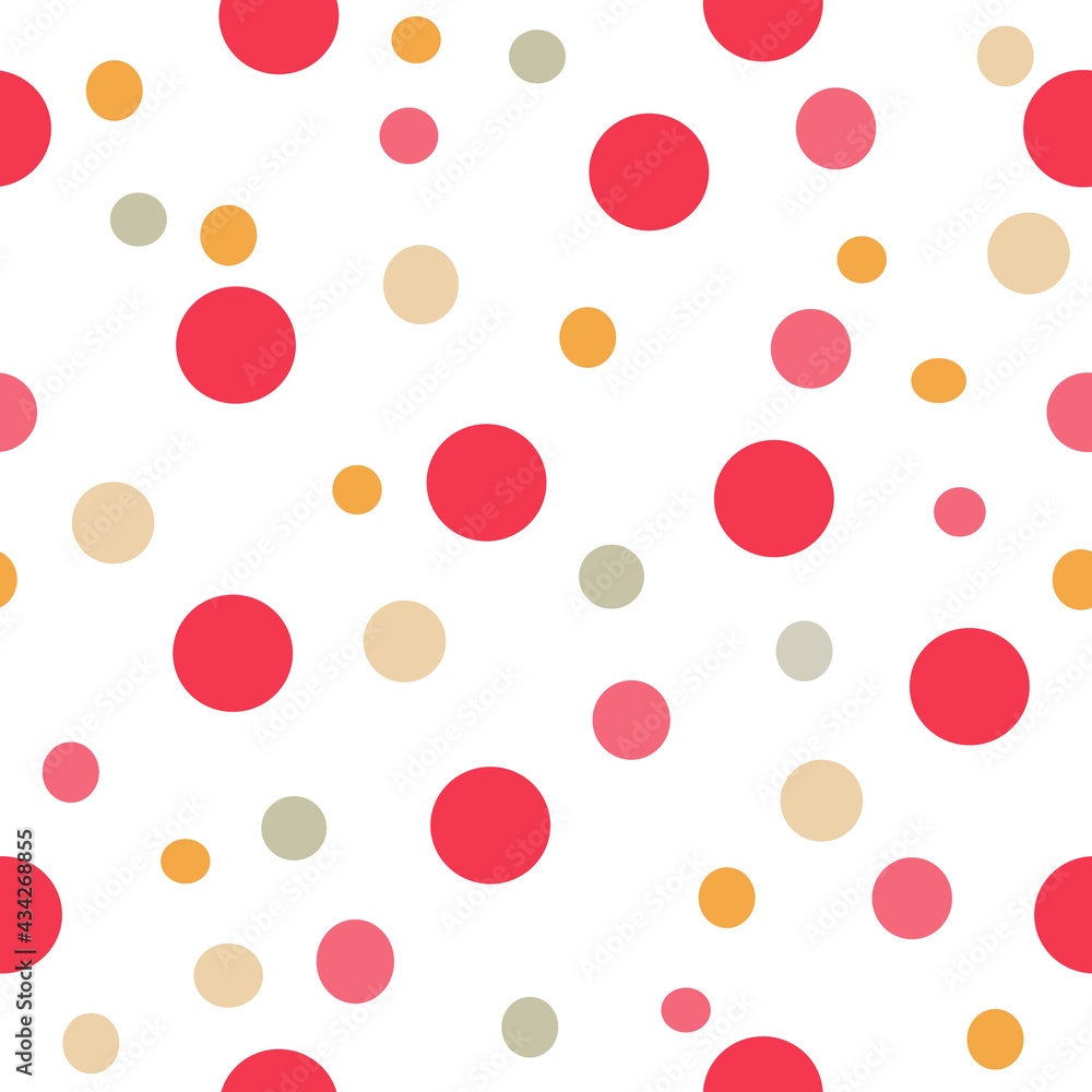 seamless background with colorful circles, polka dots pattern