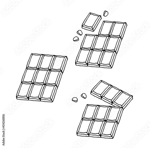 Chocolate bar. Vector on a white background.