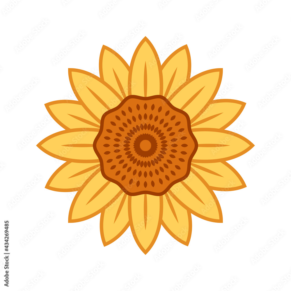 Fototapeta premium Sunflowers logo design. Sunflowers on white background.