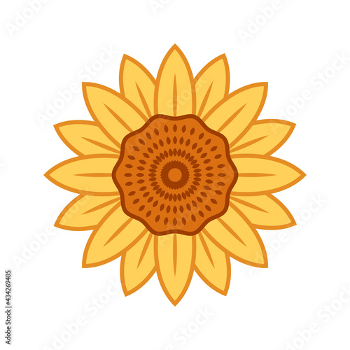 Fototapeta Naklejka Na Ścianę i Meble -  Sunflowers logo design. Sunflowers on white background.