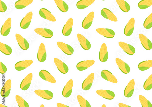 Corn vector. Corn pattern wallpaper. Corn on white background.