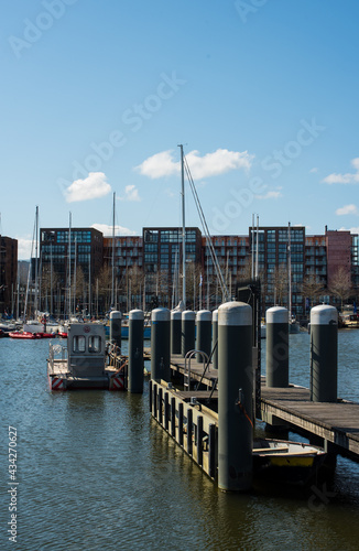 Photography yachts in Ilburg port in Amsterdam
